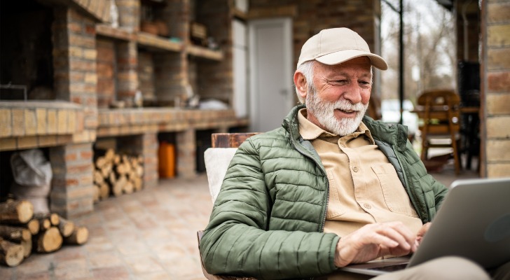 A senior reviewing his retirement plan.