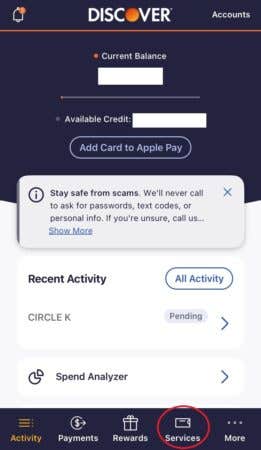 Navigate to the "Services" page