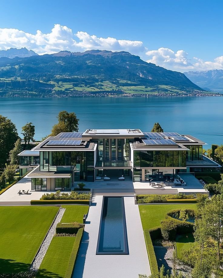 An example of a big, beautiful house with lots of outdoor space. It's so much nicer than a small house. 